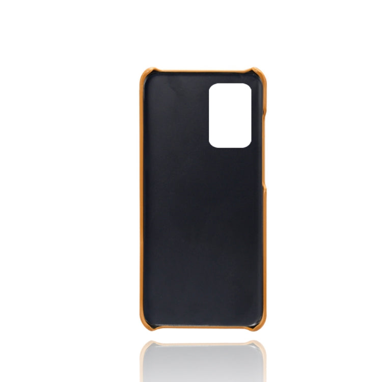 For Samsung Galaxy A82 5G Calf Texture PC + PU Leather Back Cover Shockproof Case with Dual Card Slots