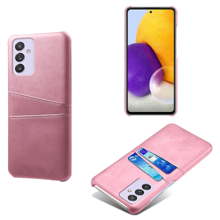 For Samsung Galaxy A82 5G Calf Texture PC + PU Leather Back Cover Shockproof Case with Dual Card Slots