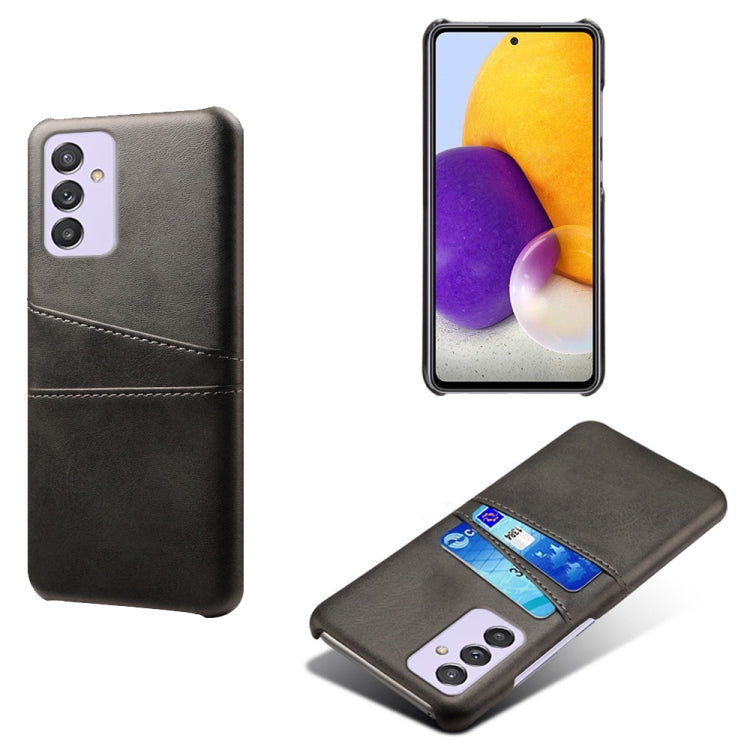 For Samsung Galaxy A82 5G Calf Texture PC + PU Leather Back Cover Shockproof Case with Dual Card Slots