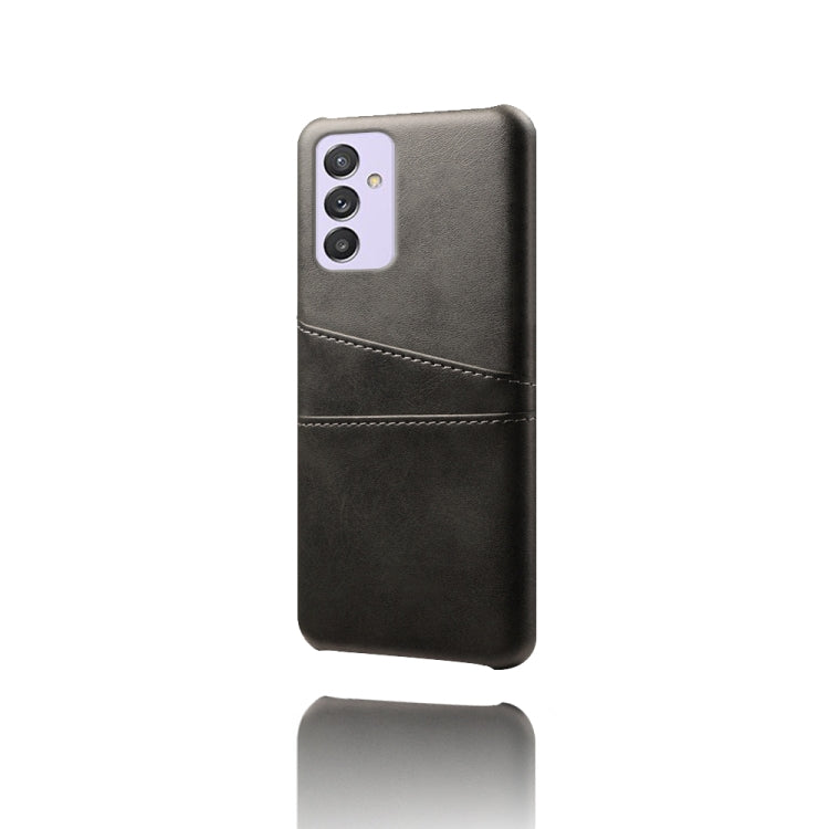 For Samsung Galaxy A82 5G Calf Texture PC + PU Leather Back Cover Shockproof Case with Dual Card Slots
