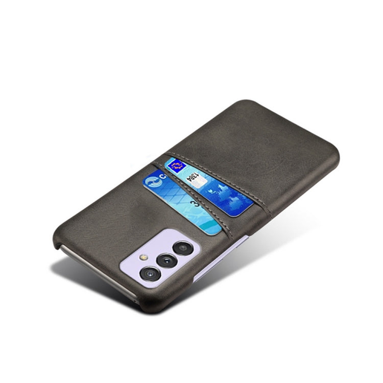 For Samsung Galaxy A82 5G Calf Texture PC + PU Leather Back Cover Shockproof Case with Dual Card Slots