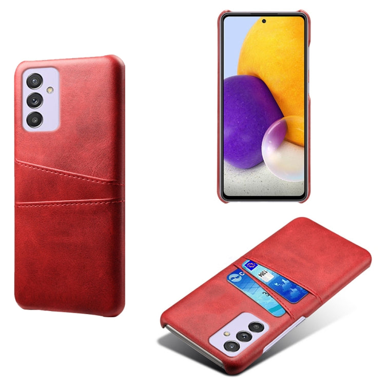 For Samsung Galaxy A82 5G Calf Texture PC + PU Leather Back Cover Shockproof Case with Dual Card Slots