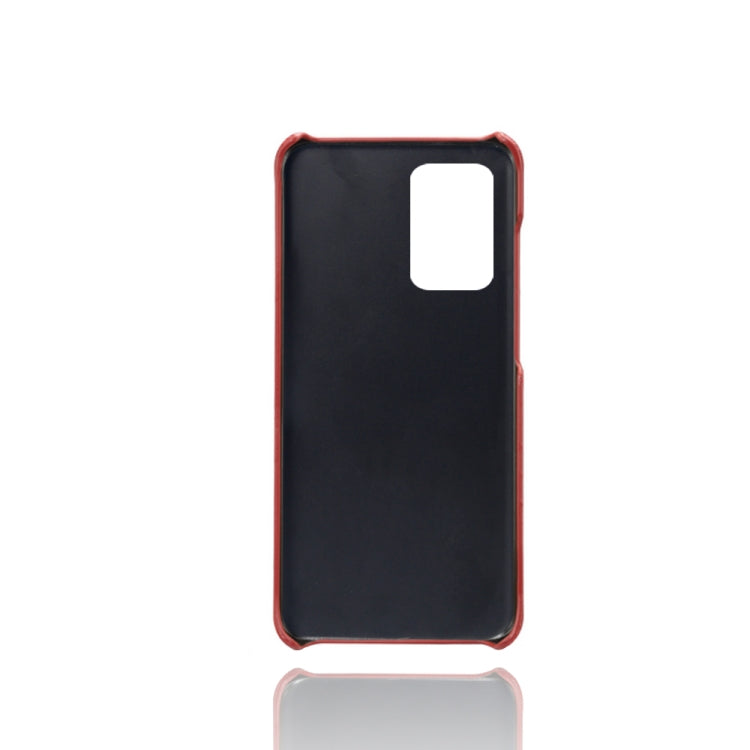 For Samsung Galaxy A82 5G Calf Texture PC + PU Leather Back Cover Shockproof Case with Dual Card Slots