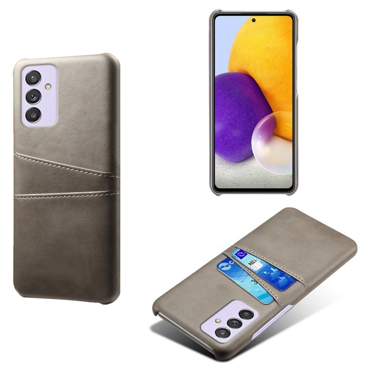 For Samsung Galaxy A82 5G Calf Texture PC + PU Leather Back Cover Shockproof Case with Dual Card Slots