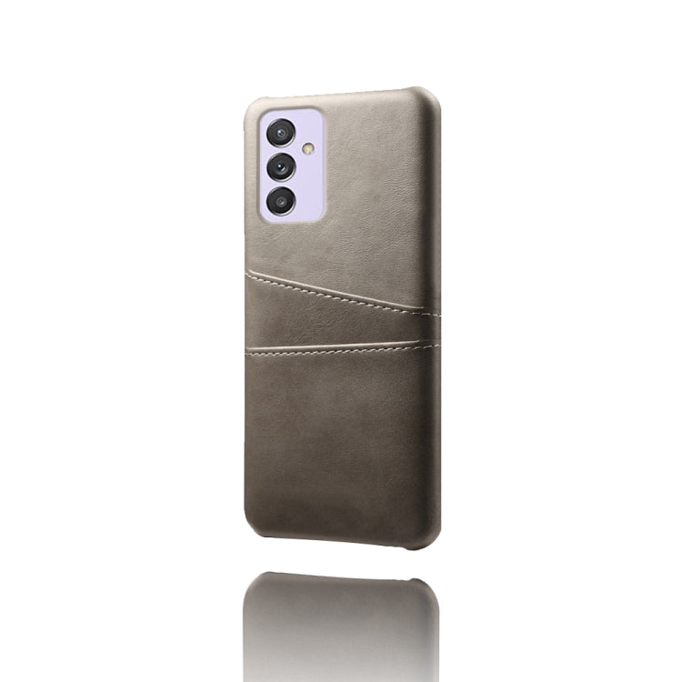 For Samsung Galaxy A82 5G Calf Texture PC + PU Leather Back Cover Shockproof Case with Dual Card Slots