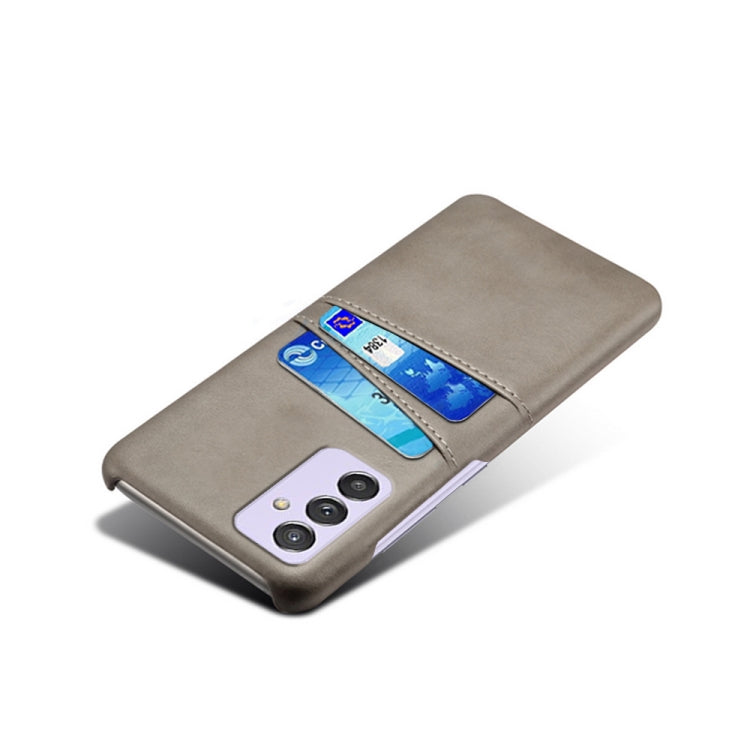 For Samsung Galaxy A82 5G Calf Texture PC + PU Leather Back Cover Shockproof Case with Dual Card Slots