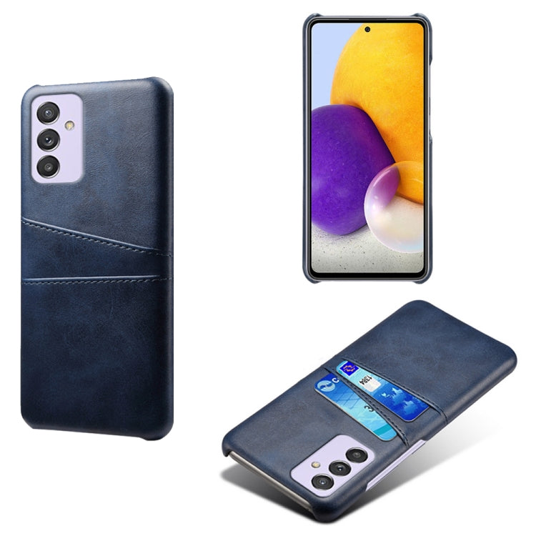 For Samsung Galaxy A82 5G Calf Texture PC + PU Leather Back Cover Shockproof Case with Dual Card Slots