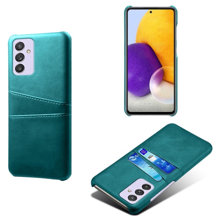 For Samsung Galaxy A82 5G Calf Texture PC + PU Leather Back Cover Shockproof Case with Dual Card Slots