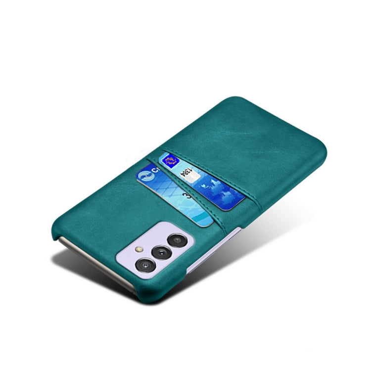 For Samsung Galaxy A82 5G Calf Texture PC + PU Leather Back Cover Shockproof Case with Dual Card Slots