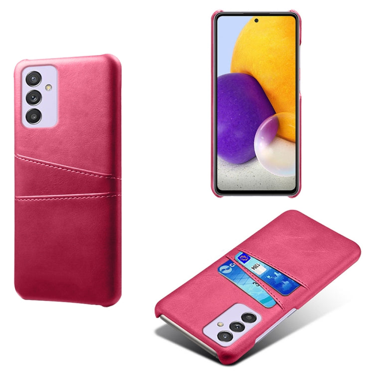 For Samsung Galaxy A82 5G Calf Texture PC + PU Leather Back Cover Shockproof Case with Dual Card Slots