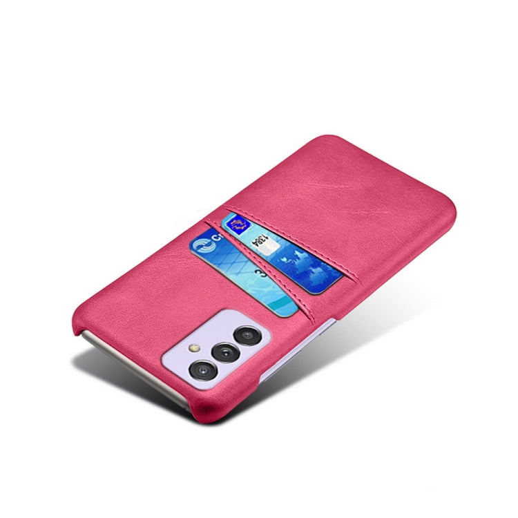 For Samsung Galaxy A82 5G Calf Texture PC + PU Leather Back Cover Shockproof Case with Dual Card Slots