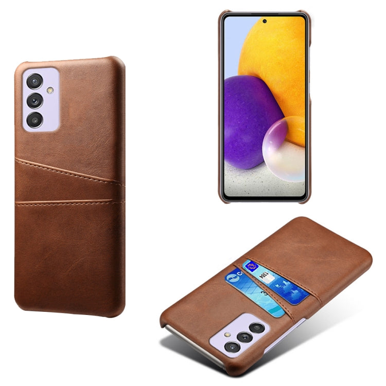 For Samsung Galaxy A82 5G Calf Texture PC + PU Leather Back Cover Shockproof Case with Dual Card Slots