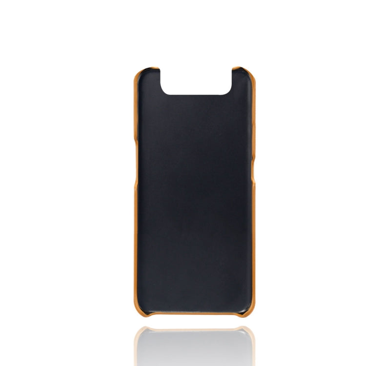 For Samsung Galaxy A90 Calf Texture PC + PU Leather Back Cover Shockproof Case with Dual Card Slots