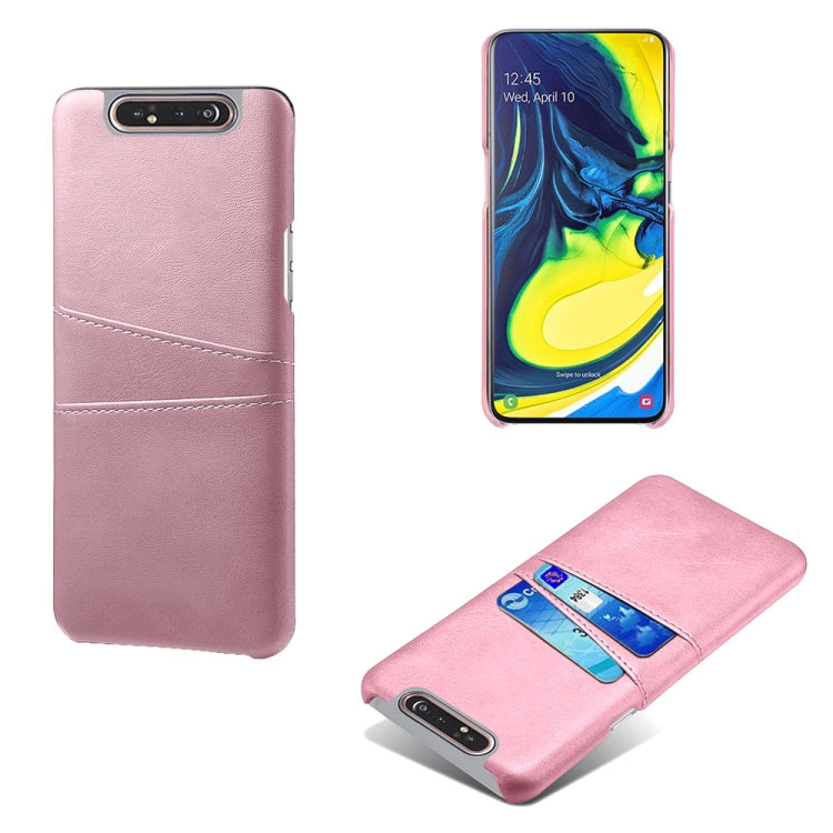 For Samsung Galaxy A90 Calf Texture PC + PU Leather Back Cover Shockproof Case with Dual Card Slots