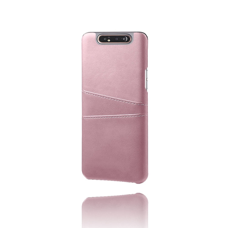 For Samsung Galaxy A90 Calf Texture PC + PU Leather Back Cover Shockproof Case with Dual Card Slots