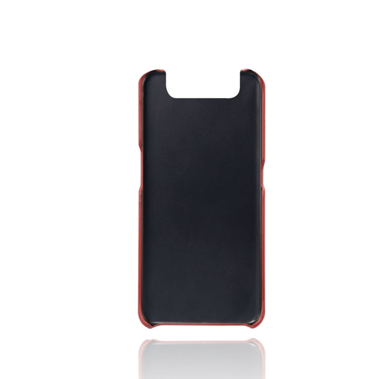 For Samsung Galaxy A90 Calf Texture PC + PU Leather Back Cover Shockproof Case with Dual Card Slots