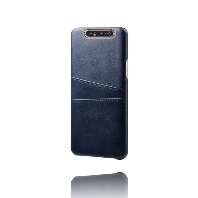 For Samsung Galaxy A90 Calf Texture PC + PU Leather Back Cover Shockproof Case with Dual Card Slots