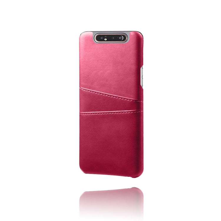 For Samsung Galaxy A90 Calf Texture PC + PU Leather Back Cover Shockproof Case with Dual Card Slots