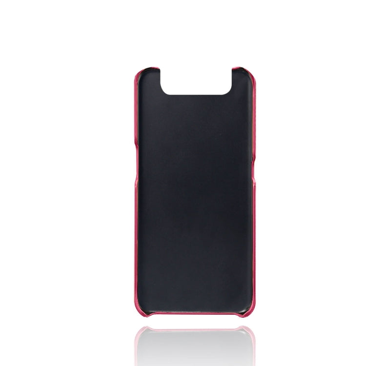 For Samsung Galaxy A90 Calf Texture PC + PU Leather Back Cover Shockproof Case with Dual Card Slots