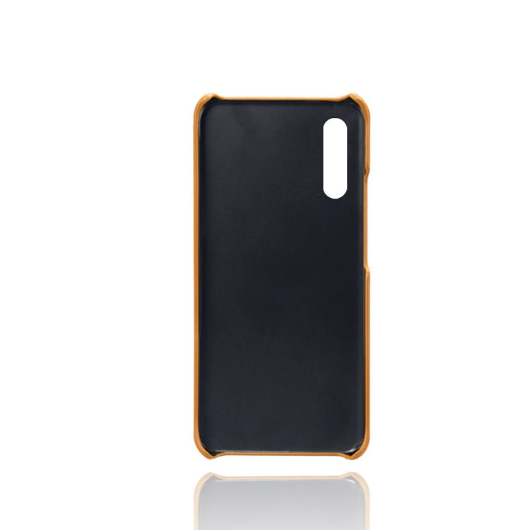 For Samsung Galaxy A90 5G Calf Texture PC + PU Leather Back Cover Shockproof Case with Dual Card Slots