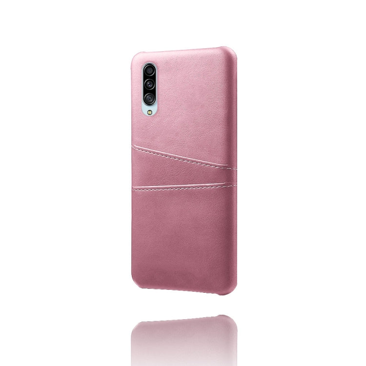 For Samsung Galaxy A90 5G Calf Texture PC + PU Leather Back Cover Shockproof Case with Dual Card Slots