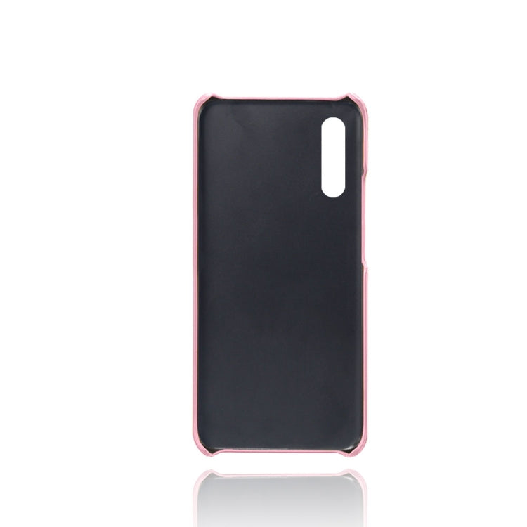 For Samsung Galaxy A90 5G Calf Texture PC + PU Leather Back Cover Shockproof Case with Dual Card Slots