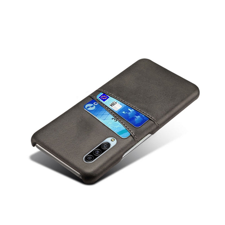 For Samsung Galaxy A90 5G Calf Texture PC + PU Leather Back Cover Shockproof Case with Dual Card Slots