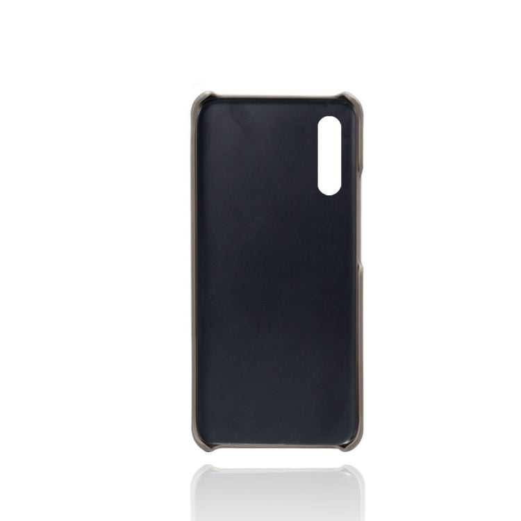 For Samsung Galaxy A90 5G Calf Texture PC + PU Leather Back Cover Shockproof Case with Dual Card Slots