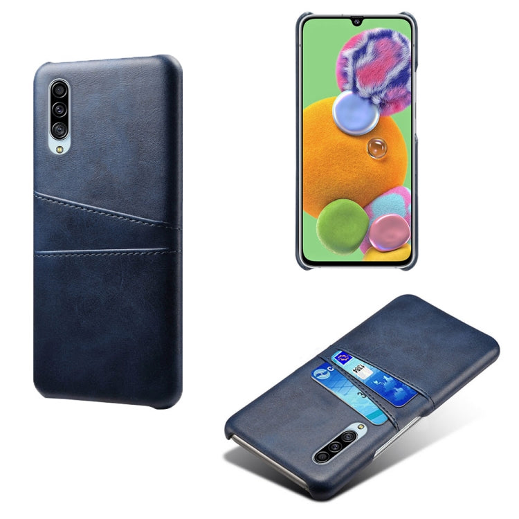 For Samsung Galaxy A90 5G Calf Texture PC + PU Leather Back Cover Shockproof Case with Dual Card Slots