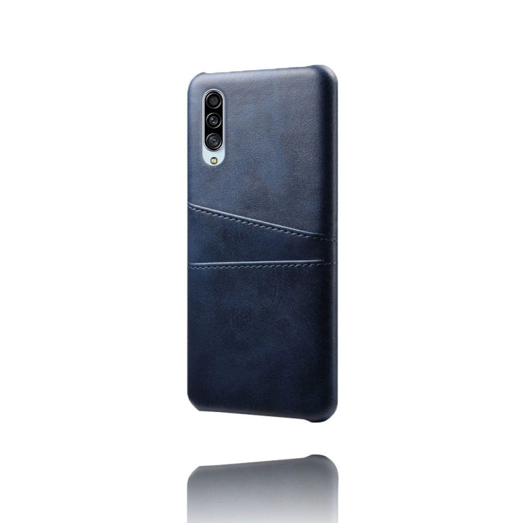 For Samsung Galaxy A90 5G Calf Texture PC + PU Leather Back Cover Shockproof Case with Dual Card Slots