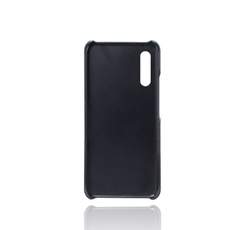 For Samsung Galaxy A90 5G Calf Texture PC + PU Leather Back Cover Shockproof Case with Dual Card Slots