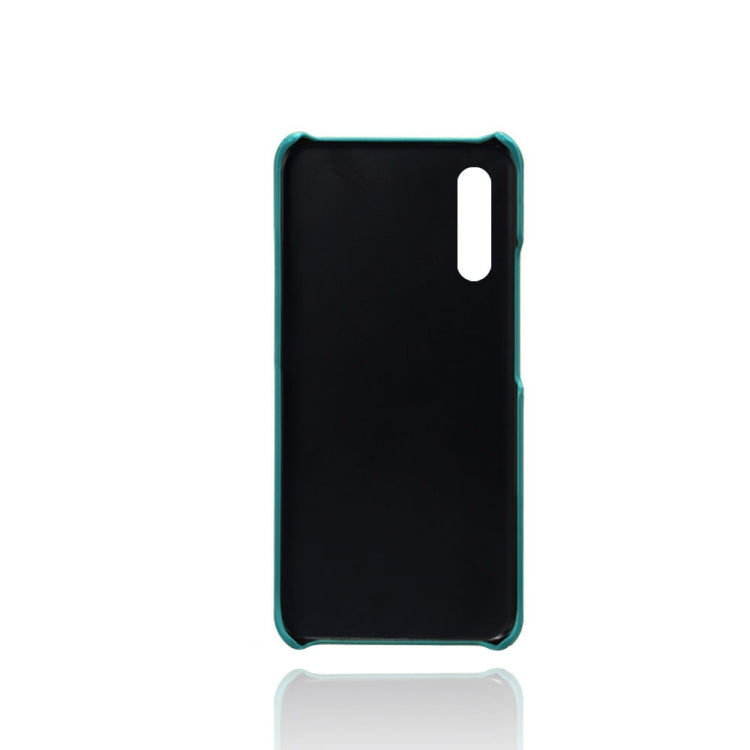 For Samsung Galaxy A90 5G Calf Texture PC + PU Leather Back Cover Shockproof Case with Dual Card Slots