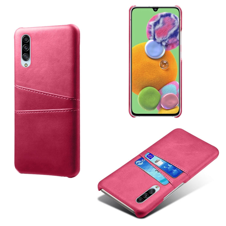 For Samsung Galaxy A90 5G Calf Texture PC + PU Leather Back Cover Shockproof Case with Dual Card Slots