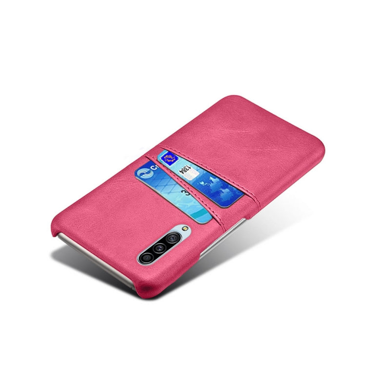 For Samsung Galaxy A90 5G Calf Texture PC + PU Leather Back Cover Shockproof Case with Dual Card Slots