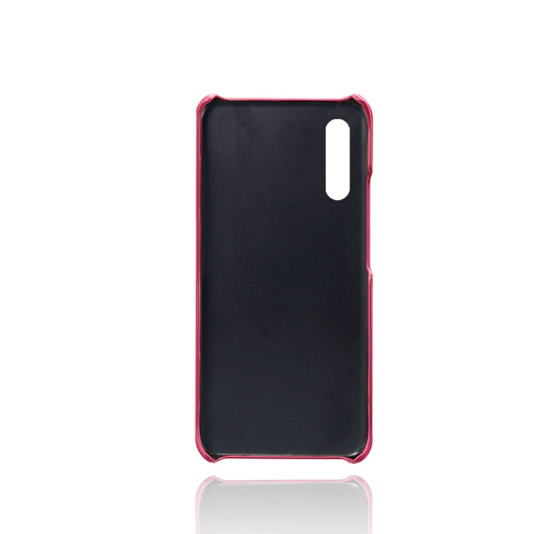 For Samsung Galaxy A90 5G Calf Texture PC + PU Leather Back Cover Shockproof Case with Dual Card Slots