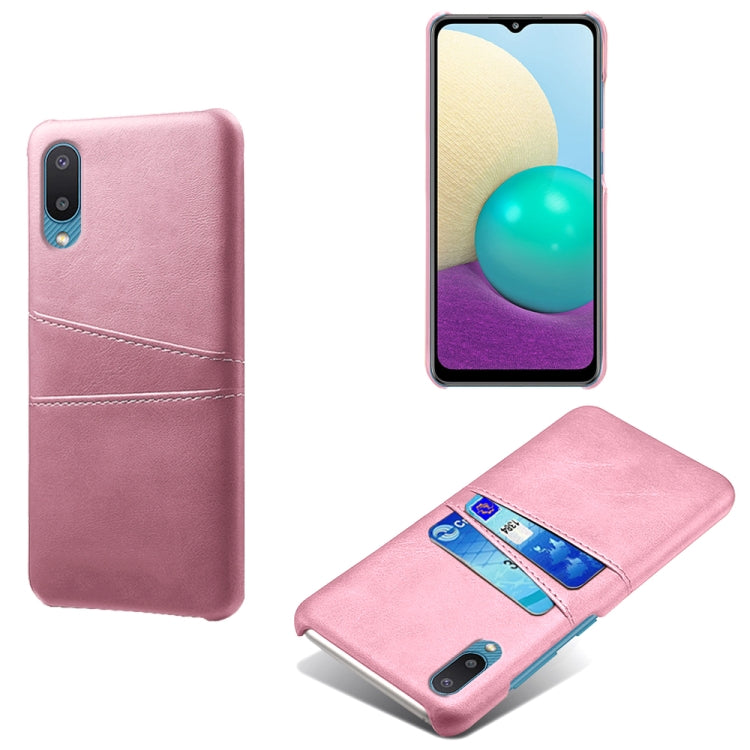 For Samsung Galaxy M02 / A02 Calf Texture PC + PU Leather Back Cover Shockproof Case with Dual Card Slots