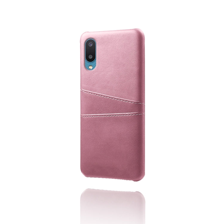 For Samsung Galaxy M02 / A02 Calf Texture PC + PU Leather Back Cover Shockproof Case with Dual Card Slots