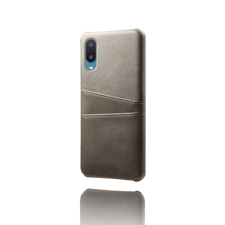 For Samsung Galaxy M02 / A02 Calf Texture PC + PU Leather Back Cover Shockproof Case with Dual Card Slots