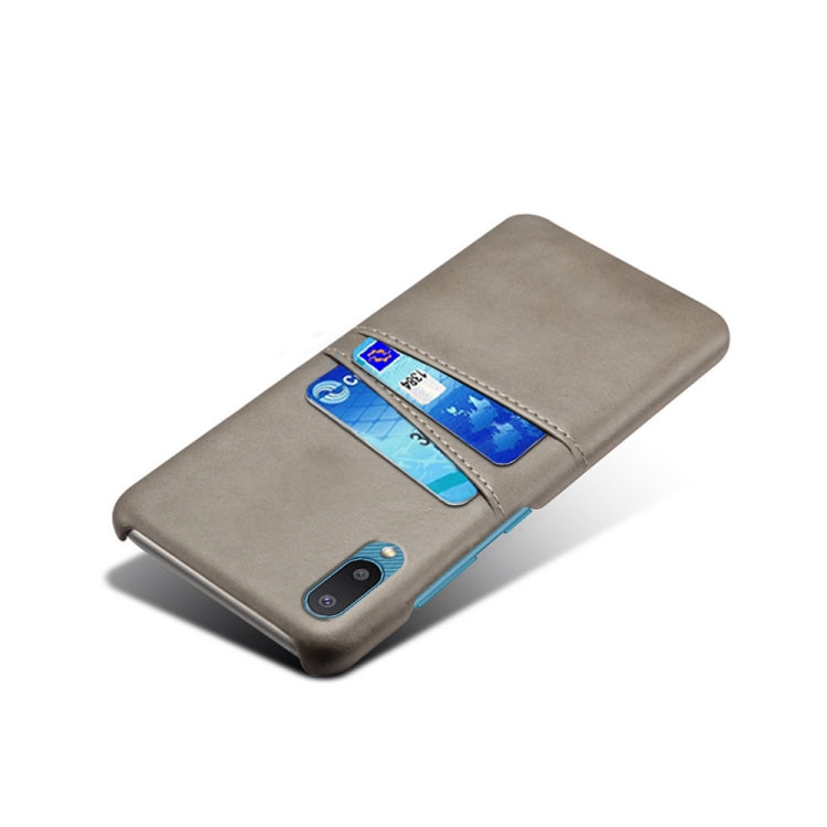 For Samsung Galaxy M02 / A02 Calf Texture PC + PU Leather Back Cover Shockproof Case with Dual Card Slots