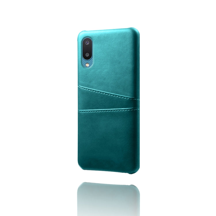 For Samsung Galaxy M02 / A02 Calf Texture PC + PU Leather Back Cover Shockproof Case with Dual Card Slots