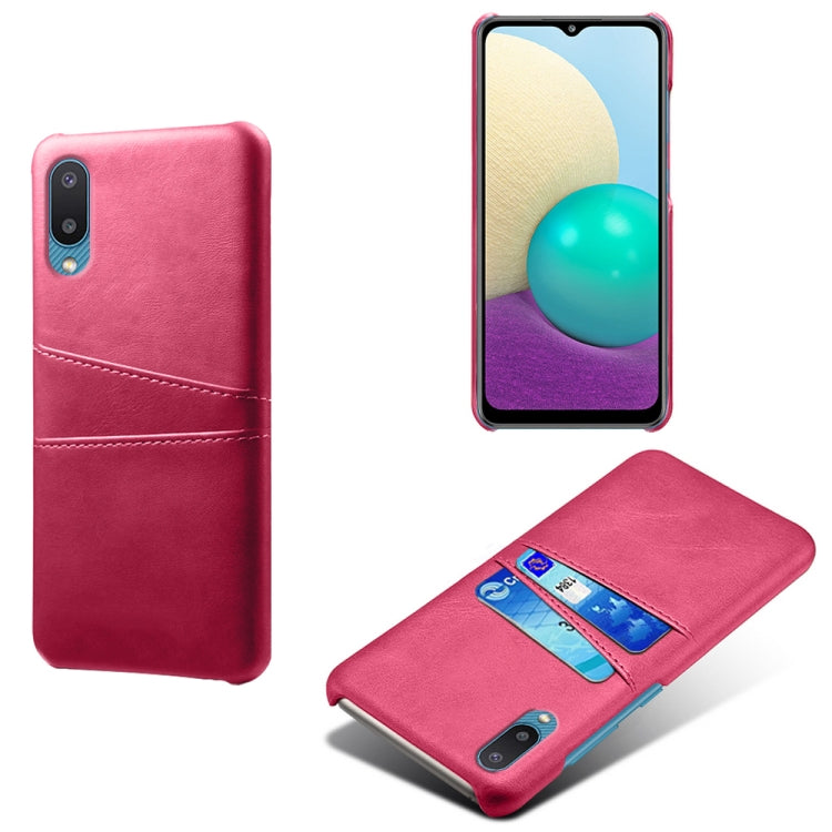 For Samsung Galaxy M02 / A02 Calf Texture PC + PU Leather Back Cover Shockproof Case with Dual Card Slots