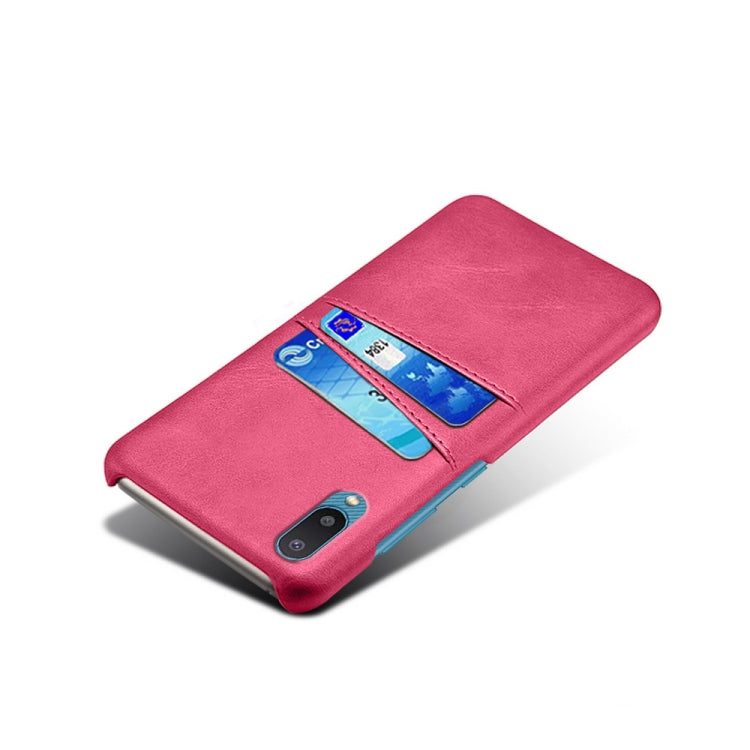 For Samsung Galaxy M02 / A02 Calf Texture PC + PU Leather Back Cover Shockproof Case with Dual Card Slots