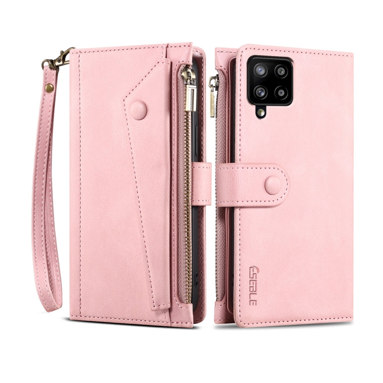 For Samsung Galaxy A42 / M42 5G Retro Frosted Horizontal Flip Leather Case with Holder & Card Slot & Wallet & Zipper Pocket & Lanyard
