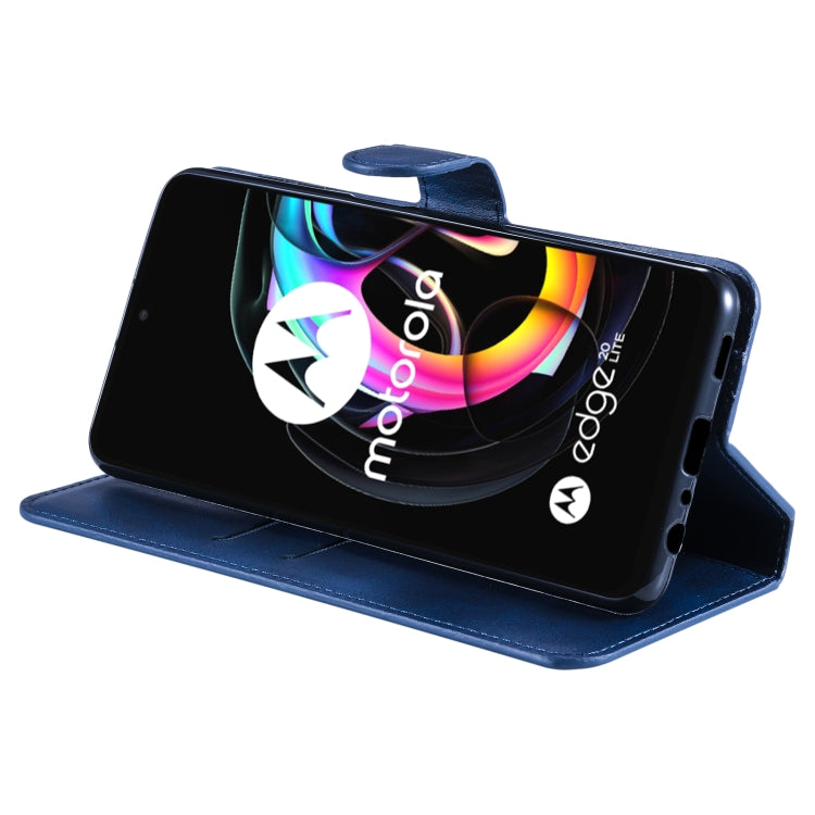 For Motorola Moto Edge 20 Lite Classic Calf Texture PU + TPU Horizontal Flip Leather Case with Holder & Card Slots & Wallet