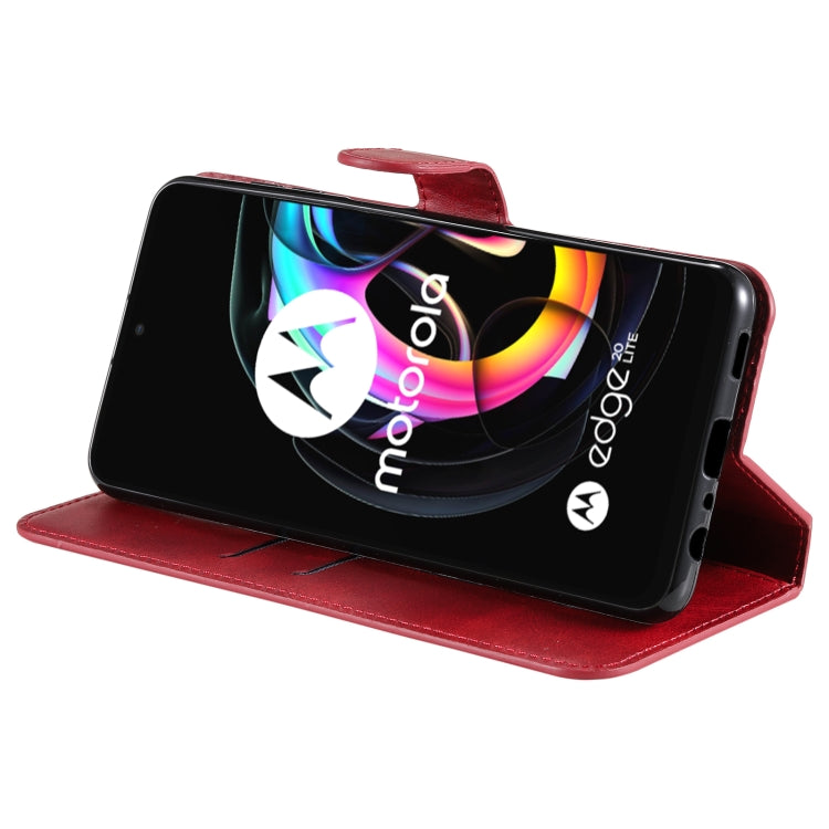 For Motorola Moto Edge 20 Lite Classic Calf Texture PU + TPU Horizontal Flip Leather Case with Holder & Card Slots & Wallet