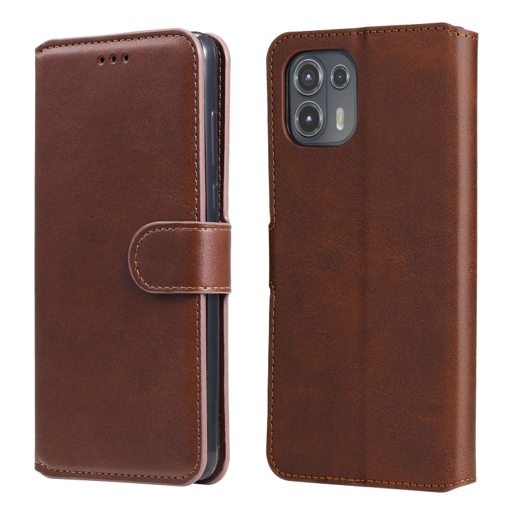 For Motorola Moto Edge 20 Lite Classic Calf Texture PU + TPU Horizontal Flip Leather Case with Holder & Card Slots & Wallet