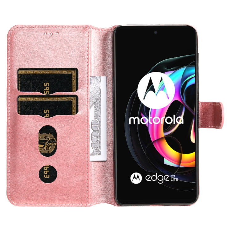 For Motorola Moto Edge 20 Lite Classic Calf Texture PU + TPU Horizontal Flip Leather Case with Holder & Card Slots & Wallet