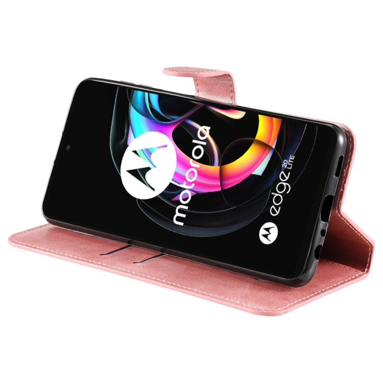 For Motorola Moto Edge 20 Lite Classic Calf Texture PU + TPU Horizontal Flip Leather Case with Holder & Card Slots & Wallet