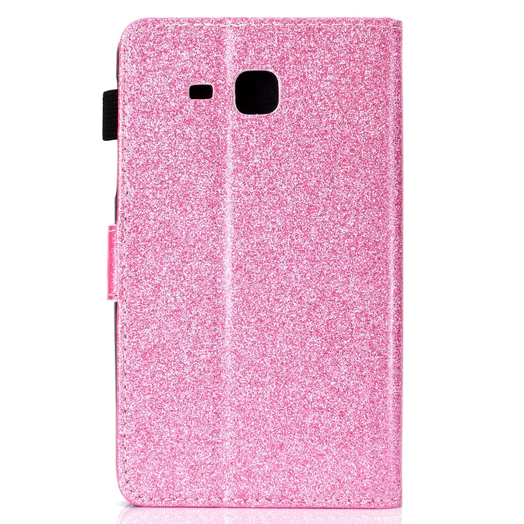 For Galaxy Tab A 7.0 (2016) T280 Varnish Glitter Powder Horizontal Flip Leather Case with Holder & Card Slot