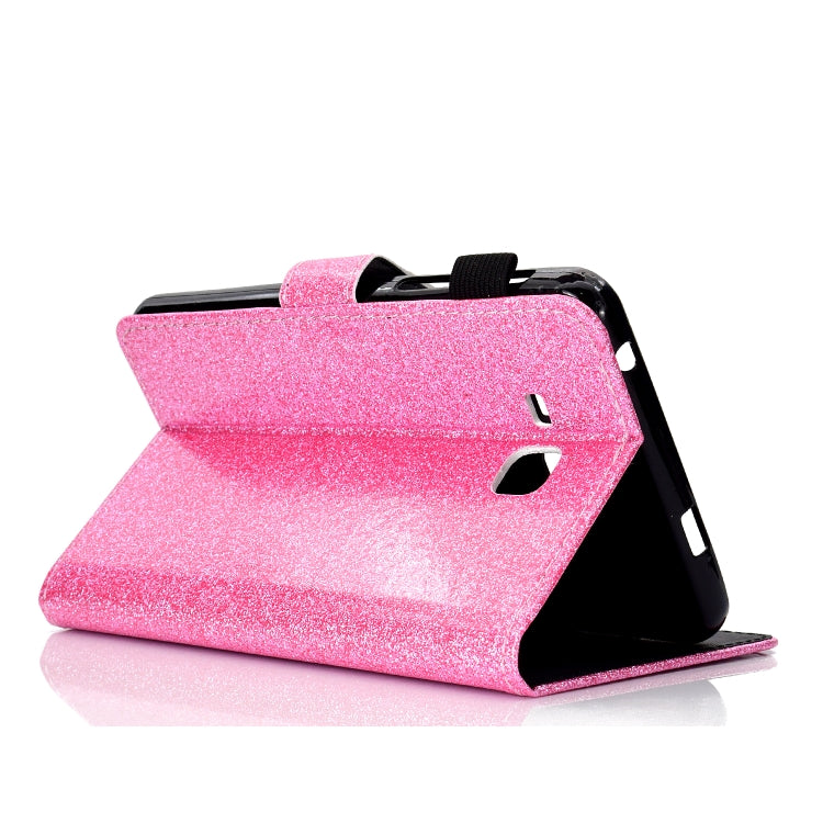 For Galaxy Tab A 7.0 (2016) T280 Varnish Glitter Powder Horizontal Flip Leather Case with Holder & Card Slot